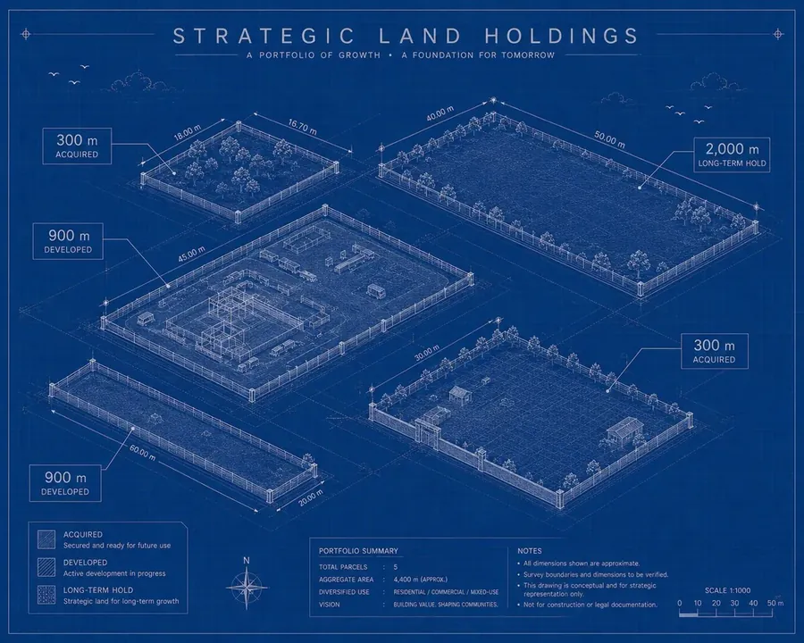 Strategic land holdings across the Yamuna and Greater Noida corridors